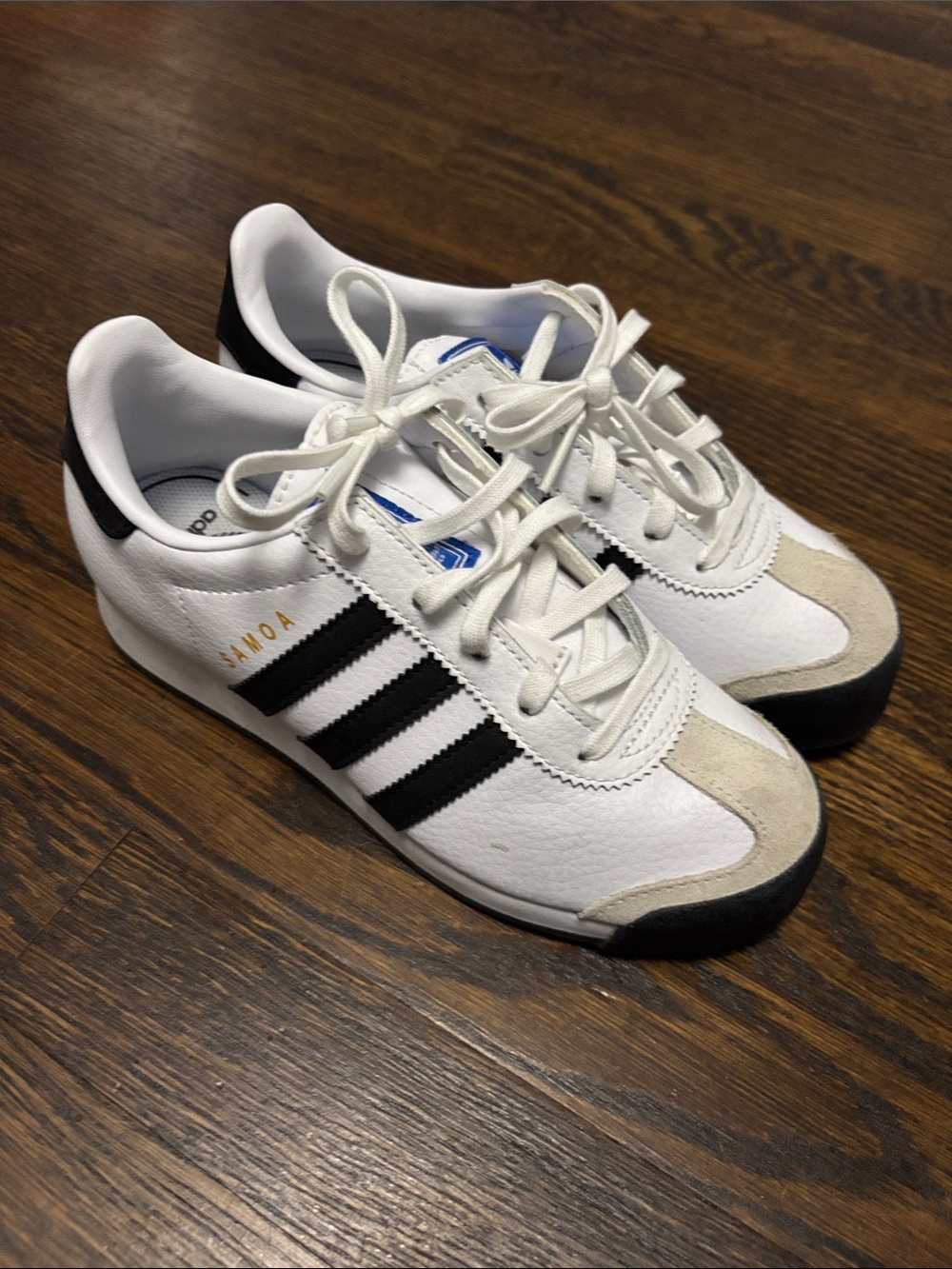 adidas Kids White, Black & Cream Samoa Sneakers